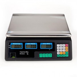 ACS-30 40kg/5g Digital Price Computing Scale for Vegetable UK Plug Silver & Black